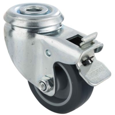 Roulette 5cm à oeillet alésage 11mm avec frein