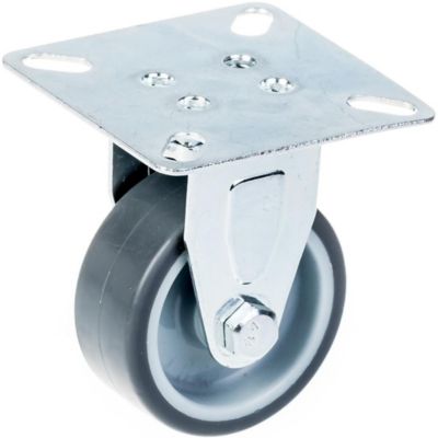 Roulette fixe de 50 mm avec revêtement en caoutchouc TPR gris sur une roue centrale en polypropylène