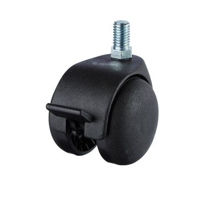 Roulette jumelée pivotante avec frein ø50 mm, tige filetée, charge max 40kg