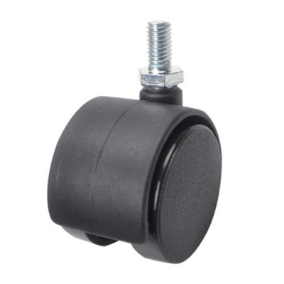Roulette jumelée pivotante sans frein ø40 mm, tige filetée 8 x 15 mm, charge max 30kg