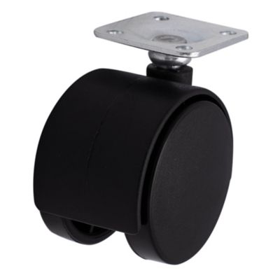 Roulette jumelée pivotante sans frein ø50 mm, plaque 38 x 38 mm, charge max 40 kg