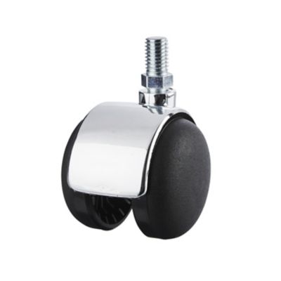 Roulette jumelée pivotante sans frein ø50 mm, tige filetée, charge max 40kg