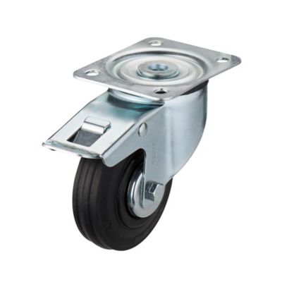4 Roulettes Pivotantes Avec Frein 75 Mm COOCHEER - Capacité 400 Kg, Pour Meubles, Noir