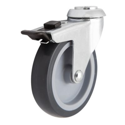 Roulette pivotante avec frein ø100 mm, œil, charge max 70kg