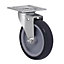 Roulette pivotante grise ø10 cm avec freins, charge max 70 kg