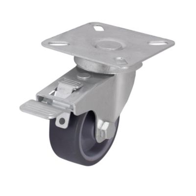 Roulette pivotante grise ø5 cm avec freins, charge max 30 kg