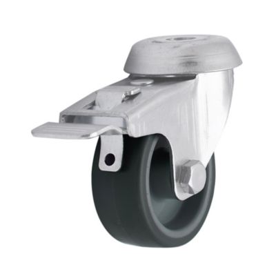 Roulette pivotante grise ø5 cm avec freins, charge max 40 kg
