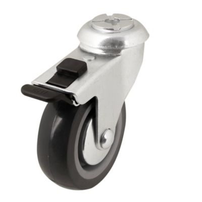 Roulette pivotante grise ø7.5 cm avec freins, charge max 60 kg