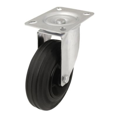 Roulette pivotante noire ø12.5 cm, charge max 100 kg