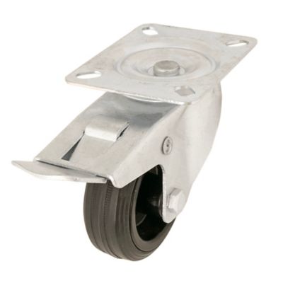 Roulette pivotante noire ø8 cm avec freins, charge max 70 kg