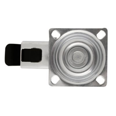 Roulette pivotante sur plaque grise ø7.5 cm avec freins, charge max 60 kg