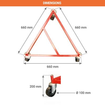 Rouleur de fût triangulaire - Charge max 400 kg - 840006955