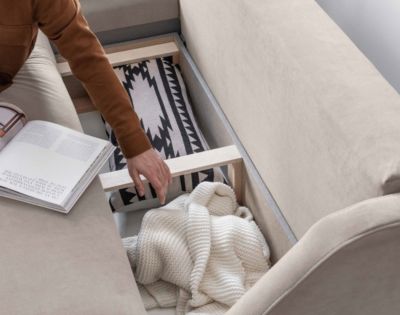 Royal - canapé d'angle gauche - 4 places - convertible avec coffre - en velours - Best Mobilier