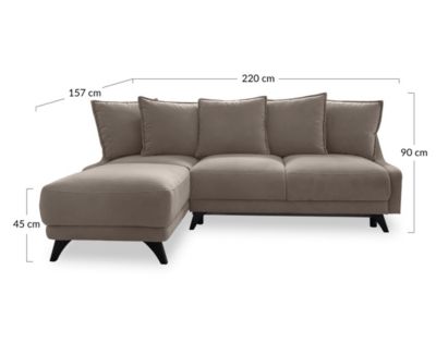 Royal - canapé d'angle gauche - 4 places - convertible avec coffre - en velours - Best Mobilier