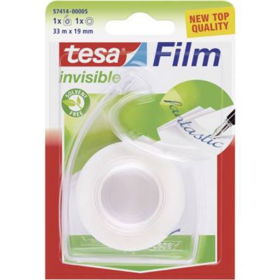 Ruban adhésif invisible Tesafilm 19 mm x 33 m - film PP transparent, déroulement silencieux