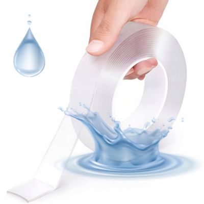 Ruban Adhésif Nano Double Face 5 m x 50 mm - Réutilisable, Transparent, Étanche, Pour Maison, Bureau, Auto