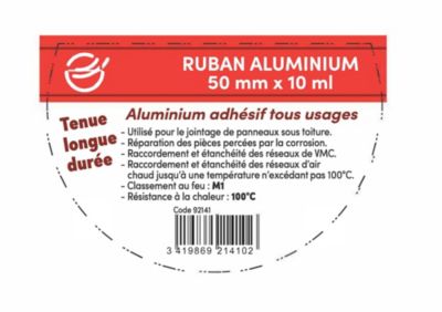 Ruban adhésif aluminium 120°C 50 mmx 10 m Autogyre