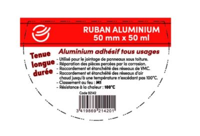 Ruban adhésif aluminium 120°C 50 mmx 50 m DMO
