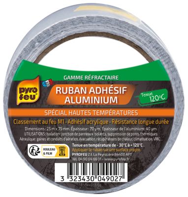 Ruban adhésif aluminium 75 mm x 25 m