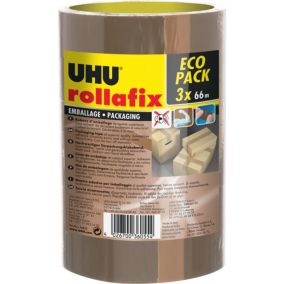Ruban adhésif d'emballage Rollafix brun 3 x 66 mm