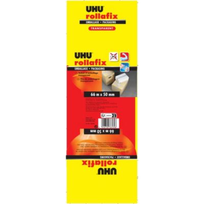 Ruban adhésif d'emballage Rollafix transparent 66 x 50 mm