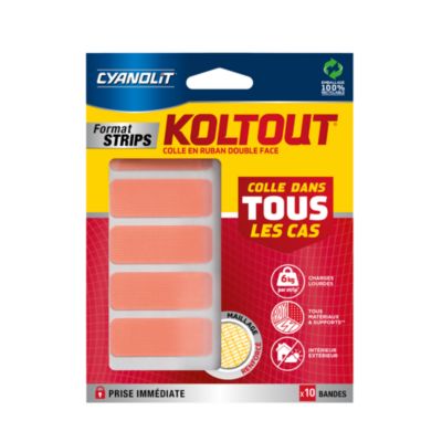 Ruban adhésif de fixation transparente Cyanolit Koltout - 10 pièces