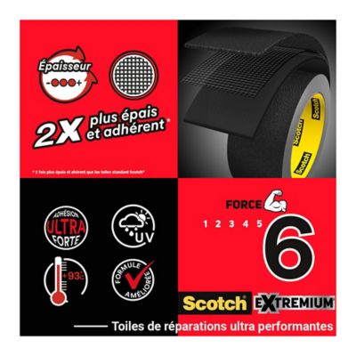 Ruban adhésif toile de réparation Scotch Extremium 25 x 48 mm noir