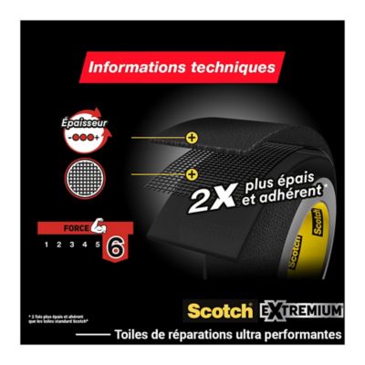 Ruban adhésif toile de réparation Scotch Extremium 25 x 48 mm noir