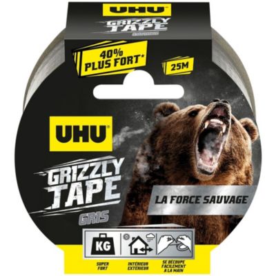 Ruban adhésif UHU Grizzly tape gris 25m