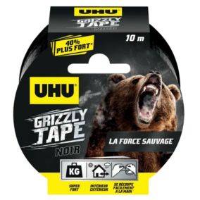 Ruban adhésif UHU Grizzly tape noir 10m