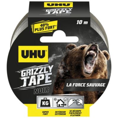 Ruban adhésif UHU Grizzly tape noir 10m
