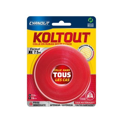 Ruban colle Koltout extra fin h. 19 mm x l. 7.5 m