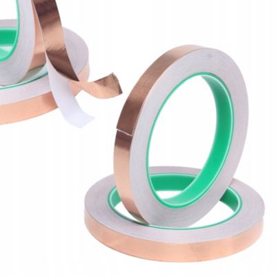 Ruban Cuivre Conducteur 3 mm x 20 m - Adhésif Unilatéral, 0,05 mm Épaisseur, DIY, EMI, Vitrail, Jardin