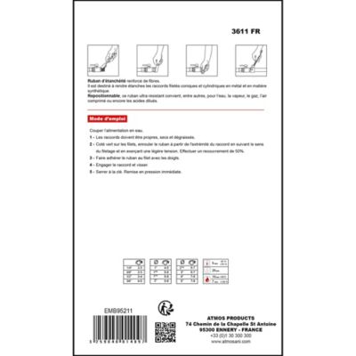Ruban d'étanchéité des filetages Atmoseal 14 mm x 5 m