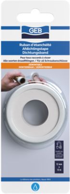 Image principale de Ruban d'étanchéité PTFE GEB standard 12mm x 12m x 0,075 mm