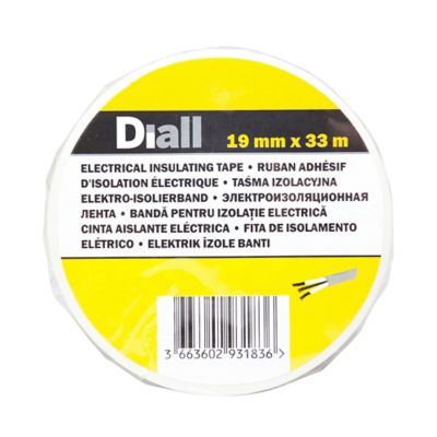Ruban d'isolation électrique 19 mm x 33 m blanche