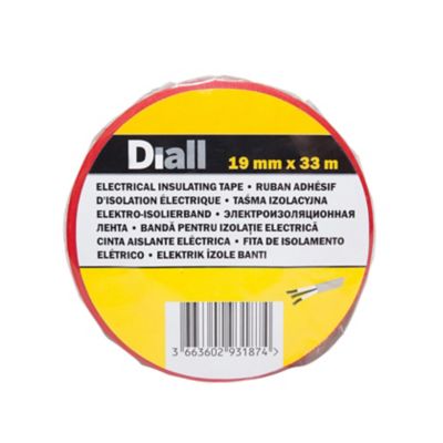 Ruban d'isolation électrique 19 mm x 33 m rouge