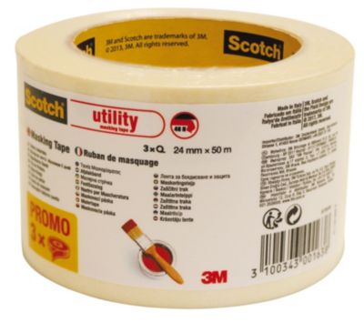 Ruban de masquage 50 m x 24 mm - 3 rouleaux