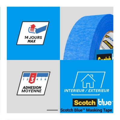 ScotchBlue Ruban De Masquage De Peinture Multi-Surfaces, 3 Rouleaux, 48 Mm X 41 M & Ruban De Masquage De Peinture Finitions Parfaites, 36 Mm X 41 M - Scotch Ruban Adhésif