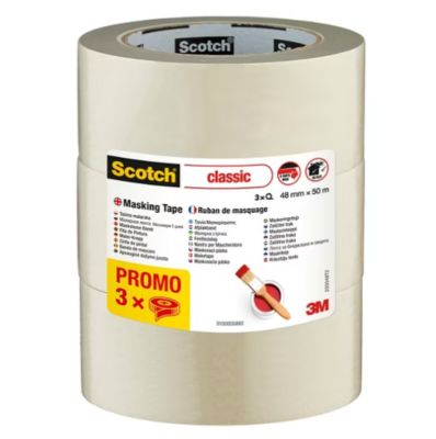 Ruban de masquage Scotch 3M 50 m x 48 mm - 3 rouleaux