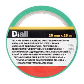 Ruban de masquage surfaces délicates Diall 25 m x 25 mm - 1 rouleau