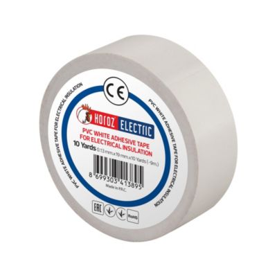 Ruban isolant électrique PVC 19 mm x 9 m blanc HOROZ 1 pièce