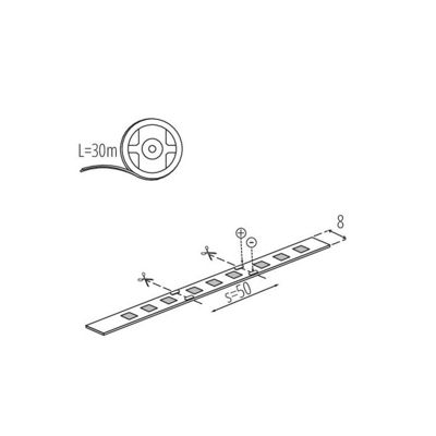 Ruban LED 11W/m 60 LED/m longueur 30m - Blanc Naturel 4000K