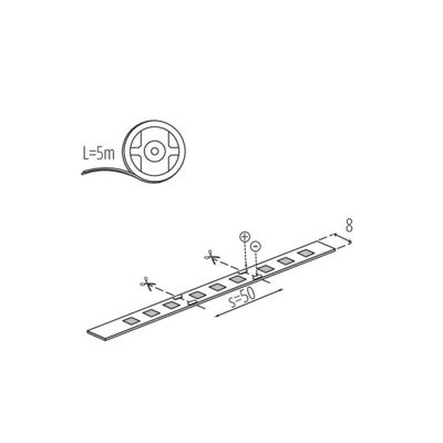 Ruban LED 11W/m 60 LED/m longueur 5m - Blanc du Jour 6000K