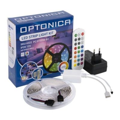Ruban LED 36W DC12V 60 LED/m 5m RGB + Adaptateur Secteur et Contrôleur - SILAMP