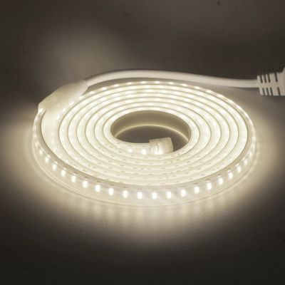 RUBAN LED CHANTIER IP67 230V 15W/M 50M Bandeau Leds sécable 2835 silicone Étanche Blanc Neutre 4000K