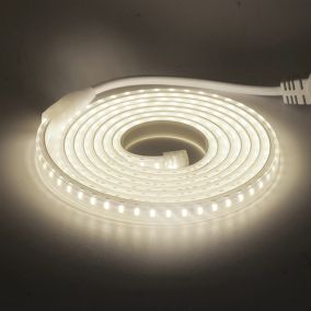RUBAN LED CHANTIER IP67 230V 15W/M 50M Bandeau Leds sécable 2835 silicone Étanche Blanc Neutre 4000K