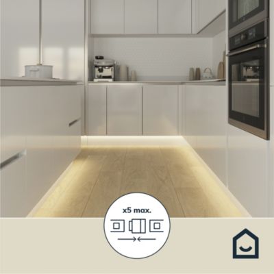 Ruban lumineux Waldeck LED intégrée blanc neutre IP20 1200lm 16W L.300cm blanc GoodHome