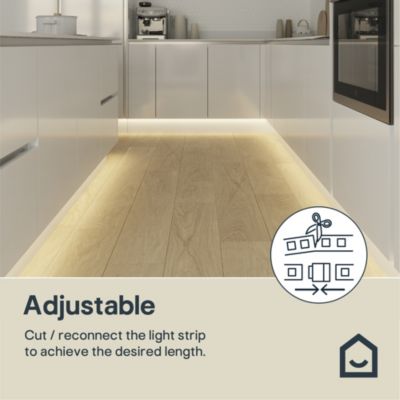 Ruban lumineux Waldeck LED intégrée blanc neutre IP20 1200lm 16W L.300cm blanc GoodHome