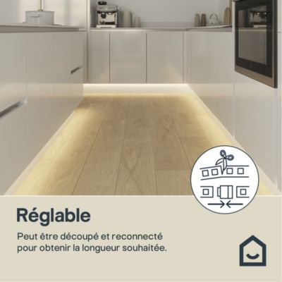 Ruban lumineux Waldeck LED intégrée blanc neutre IP20 1200lm 16W L.300cm blanc GoodHome